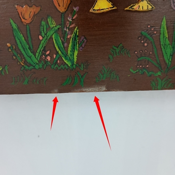 OOAK Vintage 70s Wooden Rooster and Butterfly Purse Enid Collins Style Hippie - Picture 10 of 11